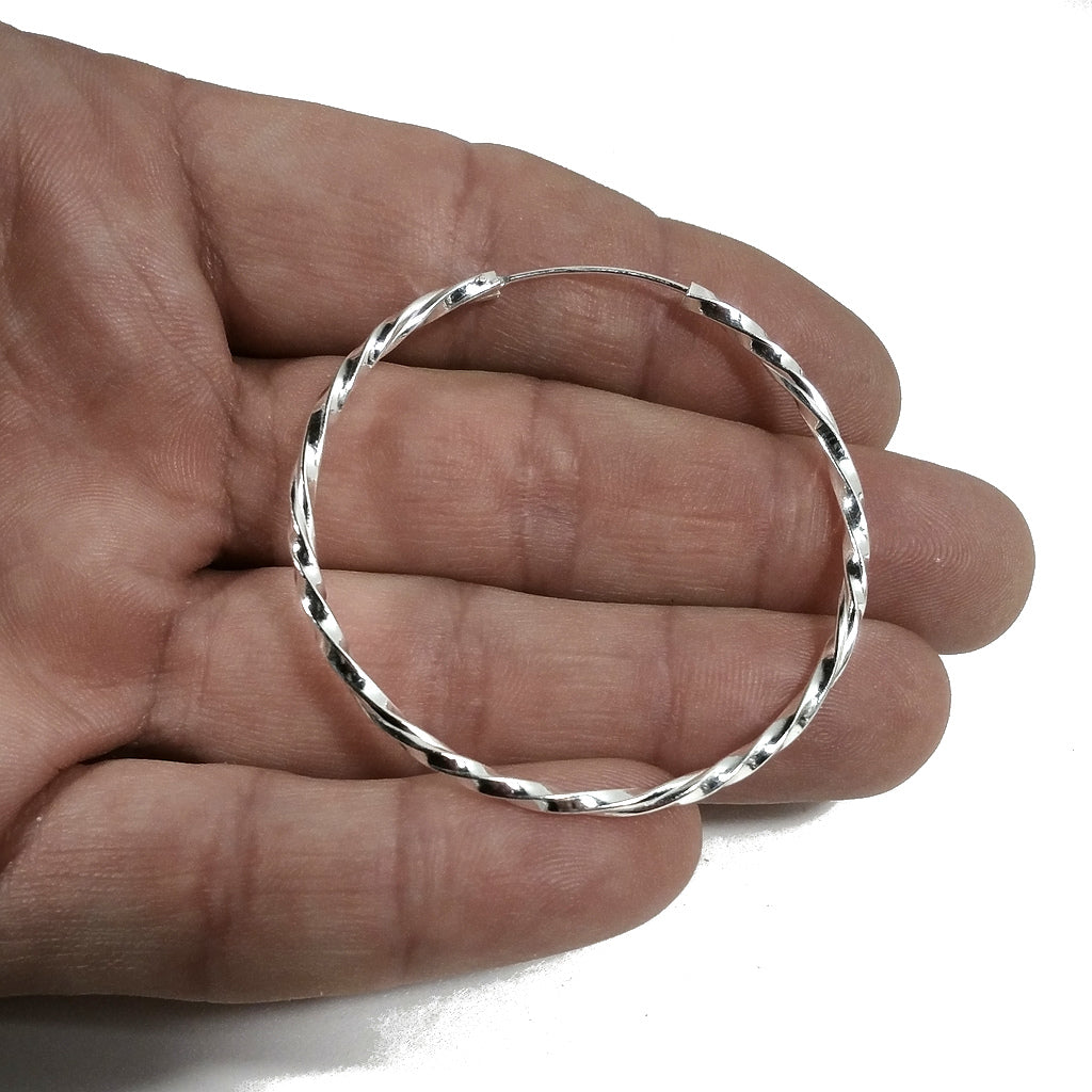 Coppia ORECCHINI cerchio argento - TWIST