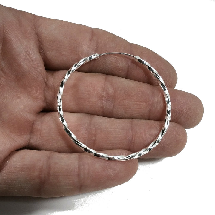 Coppia ORECCHINI cerchio argento - TWIST