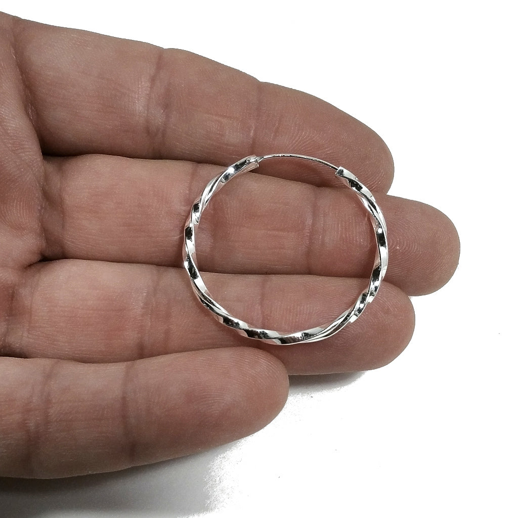 Coppia ORECCHINI cerchio argento - TWIST