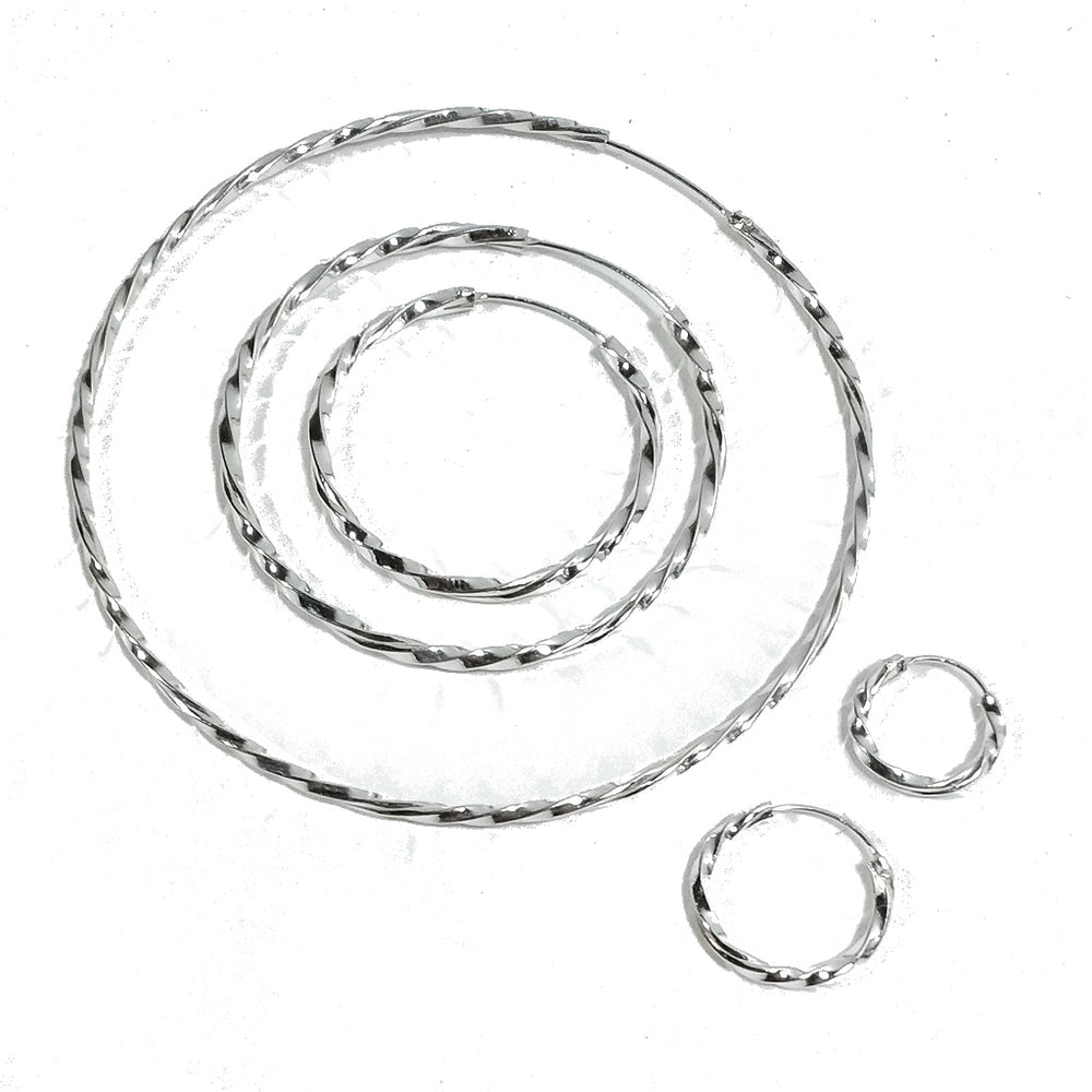 Coppia ORECCHINI cerchio argento - TWIST