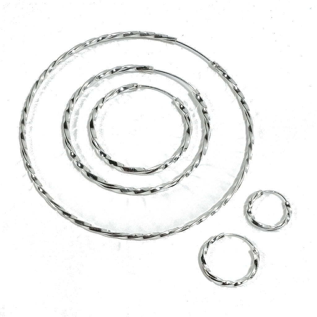 Coppia ORECCHINI cerchio argento - TWIST