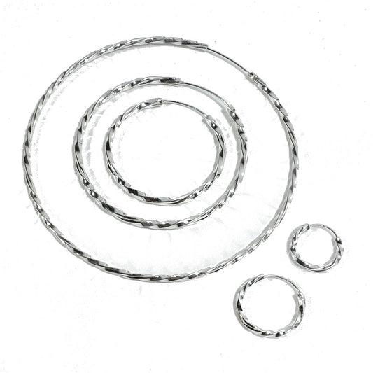 Coppia ORECCHINI cerchio argento - TWIST