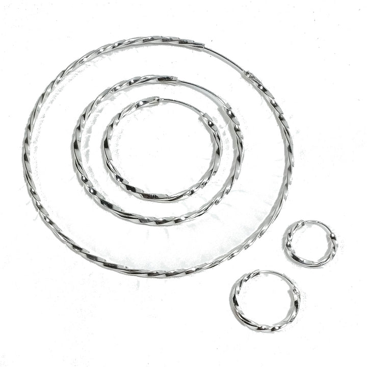 Coppia ORECCHINI cerchio argento - TWIST