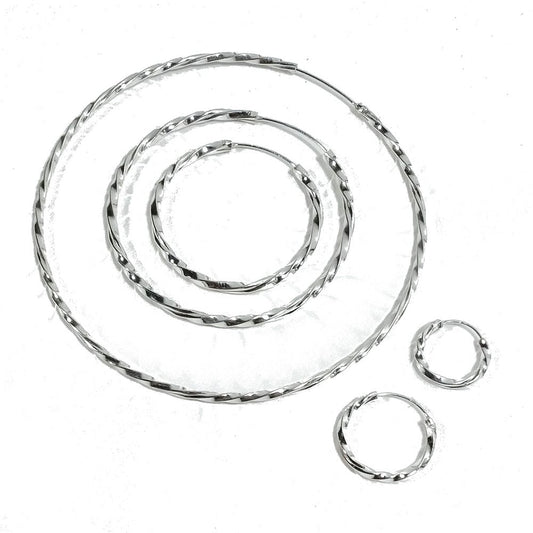 Coppia ORECCHINI cerchio argento - TWIST