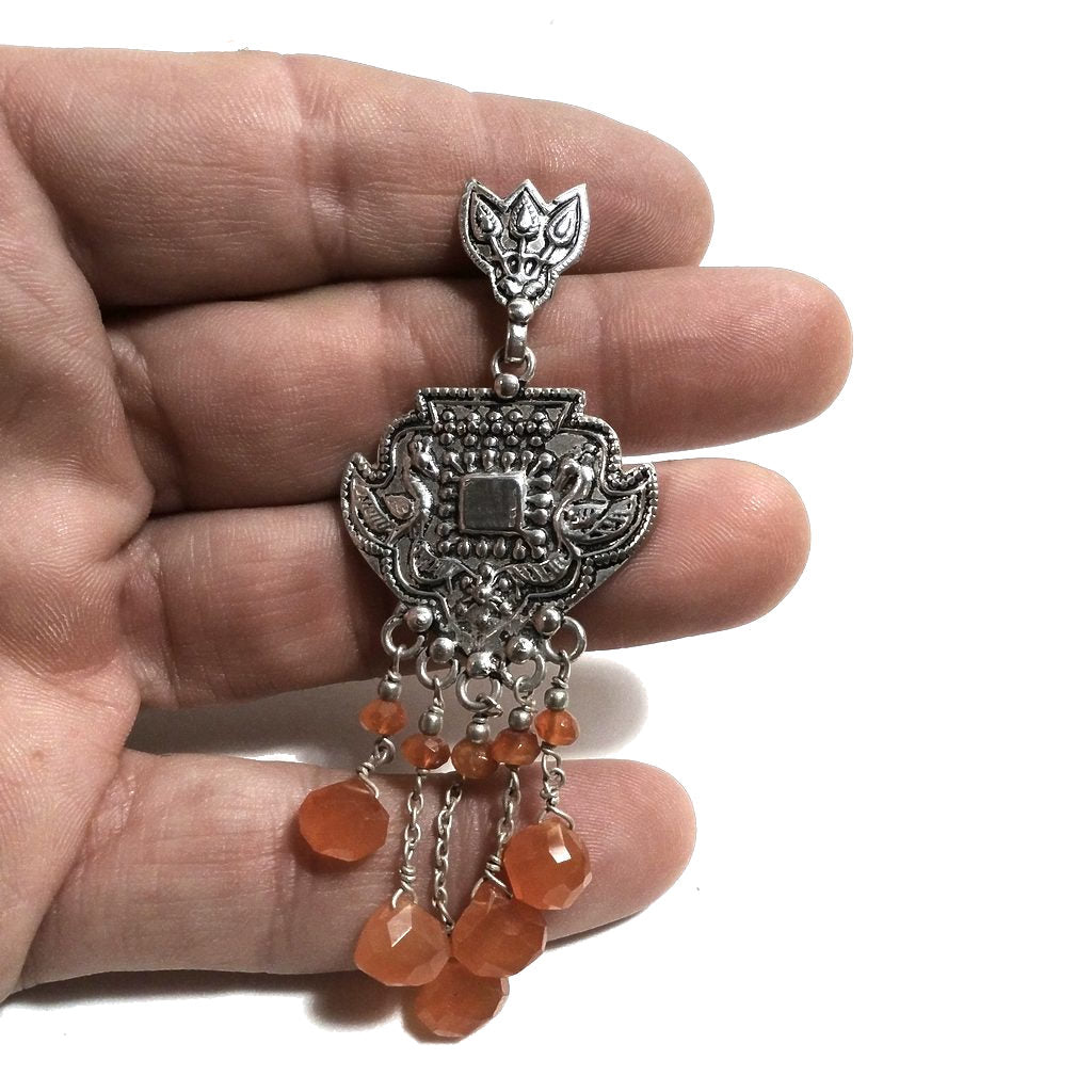 ORECCHINI Argento 925 ORECCHINI artigianali con Corniola | orecchini etnici