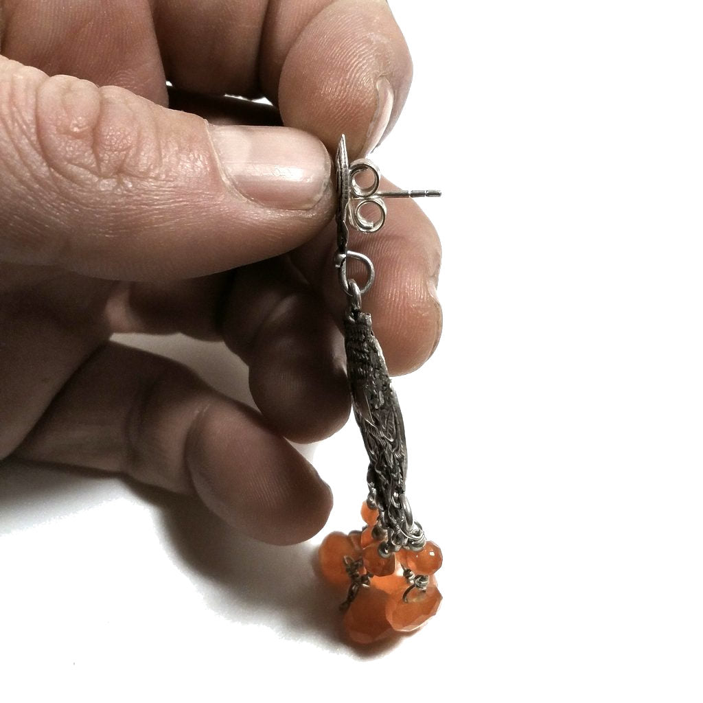 ORECCHINI Argento 925 ORECCHINI artigianali con Corniola | orecchini etnici