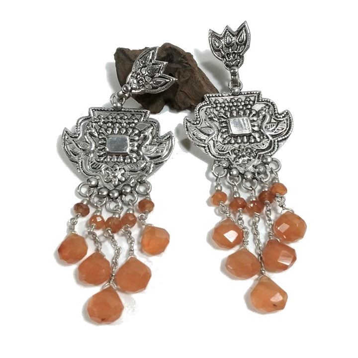 ORECCHINI Argento 925 ORECCHINI artigianali con Corniola | orecchini etnici