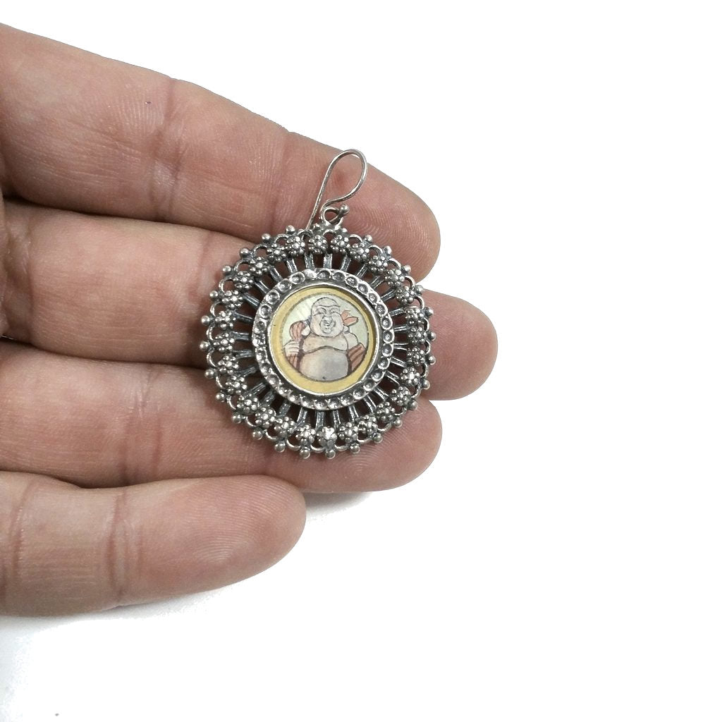 ORECCHINI etnici in argento 925 BUDDHA grasso BUDA | Budda che ride