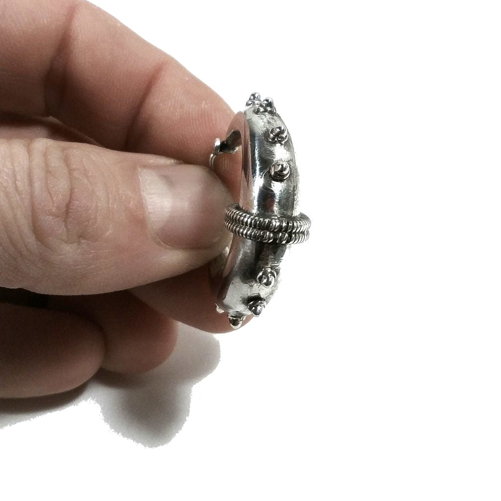 Cerchi in argento con punta e filigrana - bombati