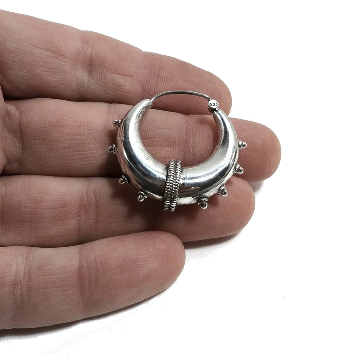 Cerchi in argento con punta e filigrana - bombati