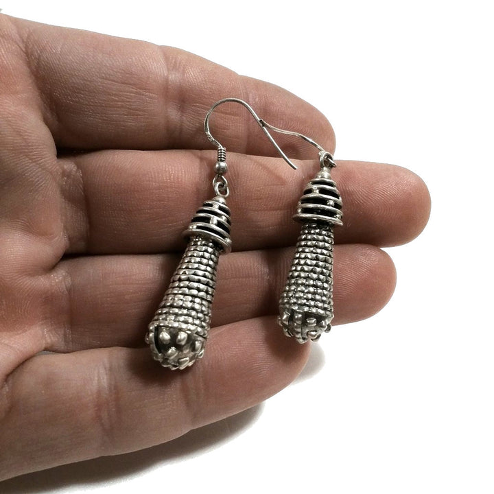 ORECCHINI etnici in argento 925 a goccia filigrana