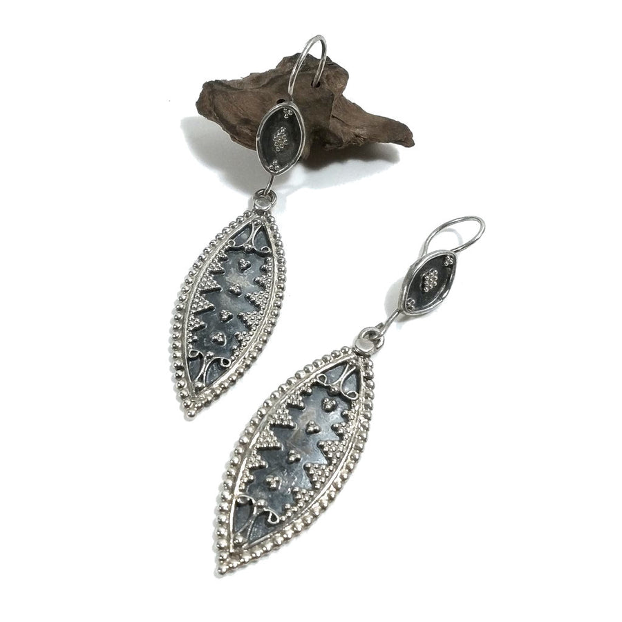 ORECCHINI etnici in argento 925 scudo | Orecchini pendenti etnici