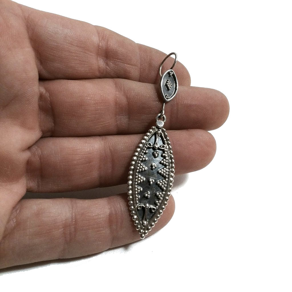 ORECCHINI etnici in argento 925 scudo | Orecchini pendenti etnici