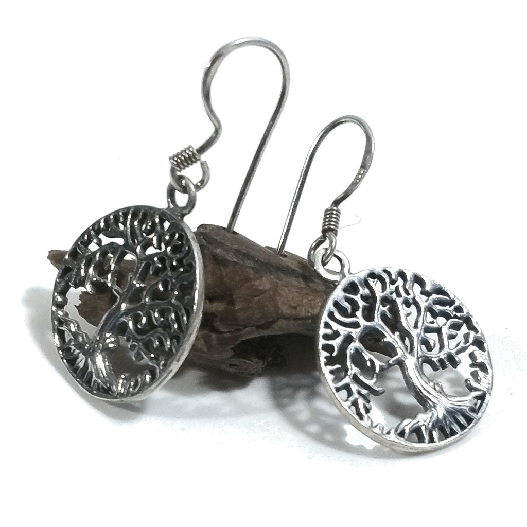 TREE OF LIFE ethnic 925 silver EARRINGS