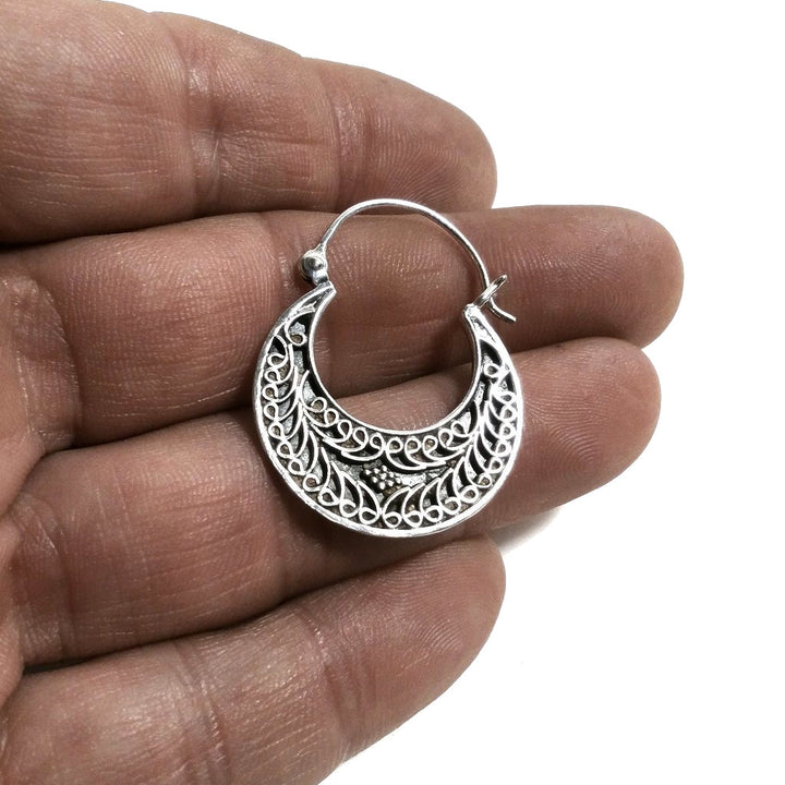 ORECCHINI etnici in argento 925 filigrana | Orecchini a cerchio | HOOPS