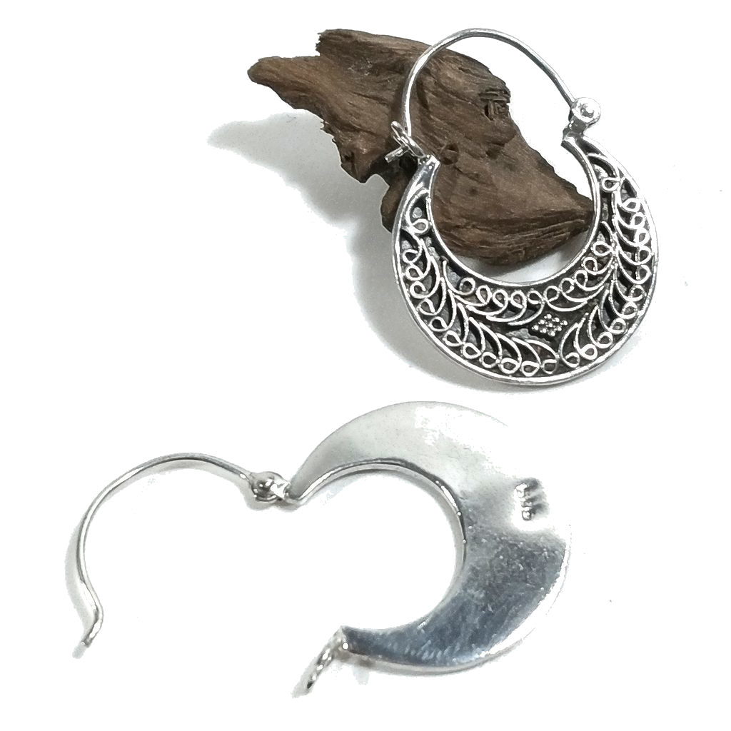 ORECCHINI etnici in argento 925 filigrana | Orecchini a cerchio | HOOPS