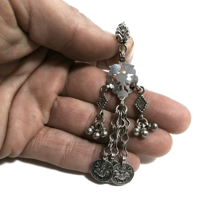 Orecchini etnici in argento antico - DURGA