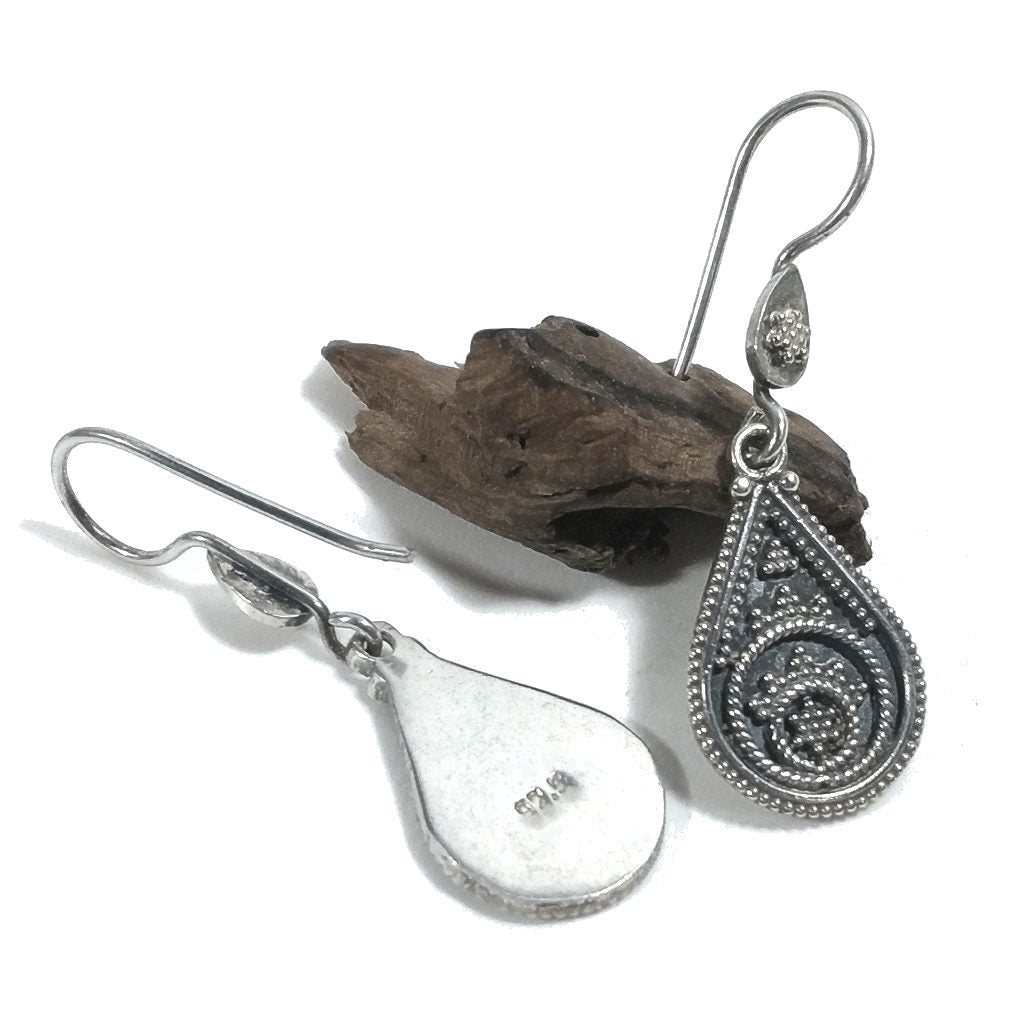 ORECCHINI etnici in argento 925 a goccia - RANAKPUR