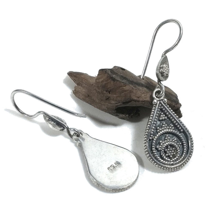 ORECCHINI etnici in argento 925 a goccia - RANAKPUR