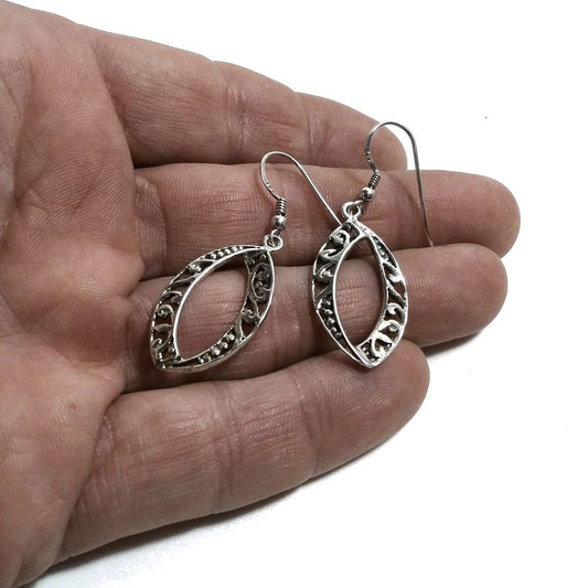 ORECCHINI etnici in argento 925 filigrana - ovale
