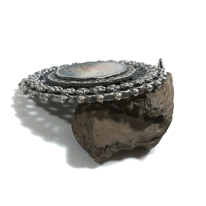 Orecchini etnici in argento 925 Ganesha blu - NAMBULA