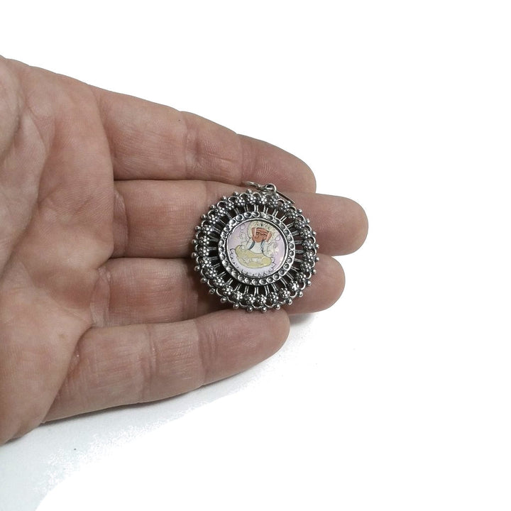 Orecchini etnici in argento 925 Ganesha Rosa - TALUPULA