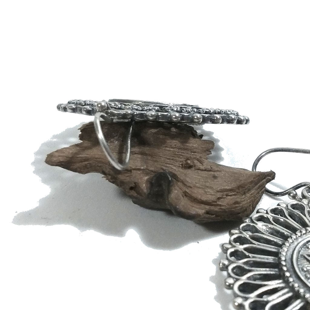 Orecchini etnici in argento 925 Ganesha Rosa - TALUPULA