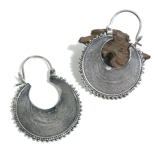 ORECCHINI etnici in argento 925 da lobo | Orecchini cerchio