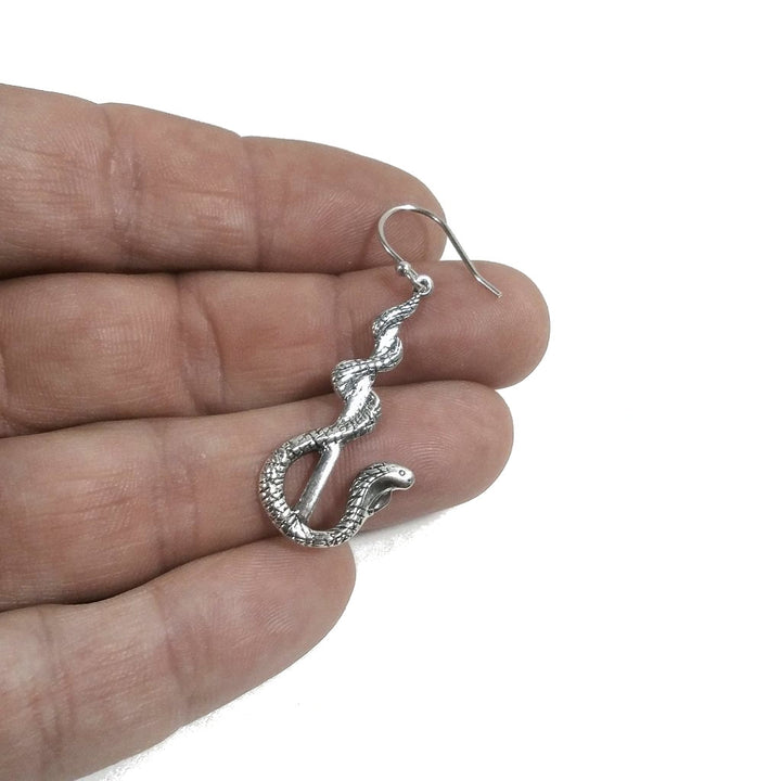 Caduceo | Asclepio | ORECCHINI etnici argento 925 artigianali | Orecchini etnici