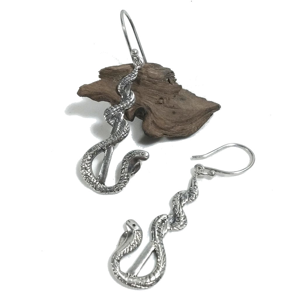 Caduceo | Asclepio | ORECCHINI etnici argento 925 artigianali | Orecchini etnici