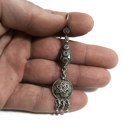 ORECCHINI etnici in argento 925 - filigrana | Orecchini lunghi
