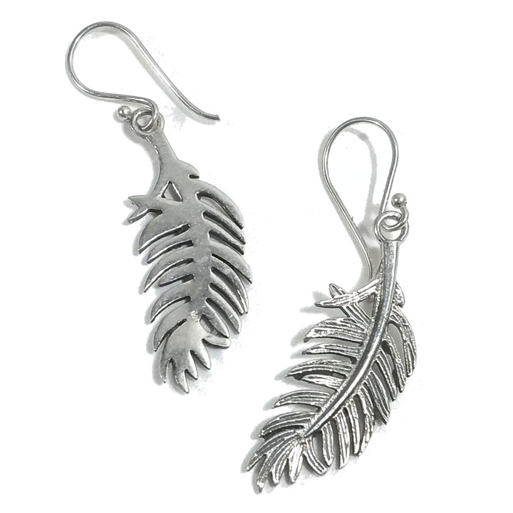 ORECCHINI etnici in argento 925 a forma di piuma | Orecchini lunghi