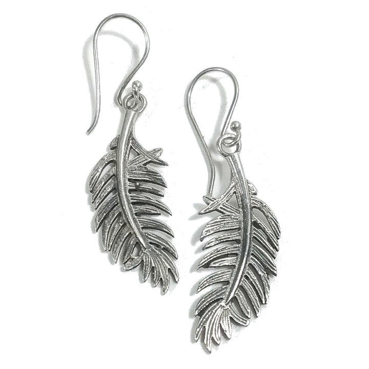 ORECCHINI etnici in argento 925 a forma di piuma | Orecchini lunghi