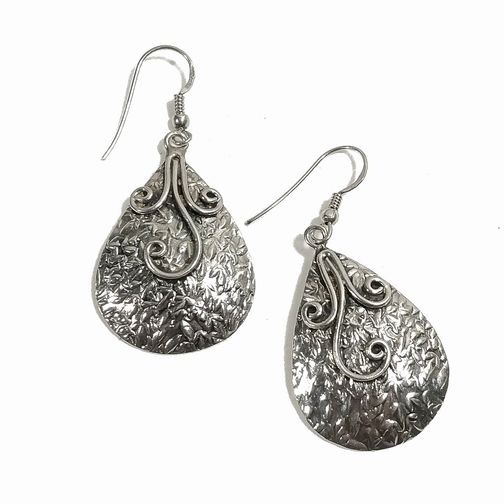 Orecchini etnici in argento 925 - GOCCIA TIBETANA