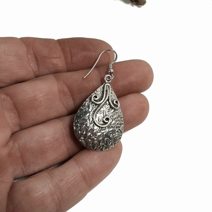Orecchini etnici in argento 925 - GOCCIA TIBETANA