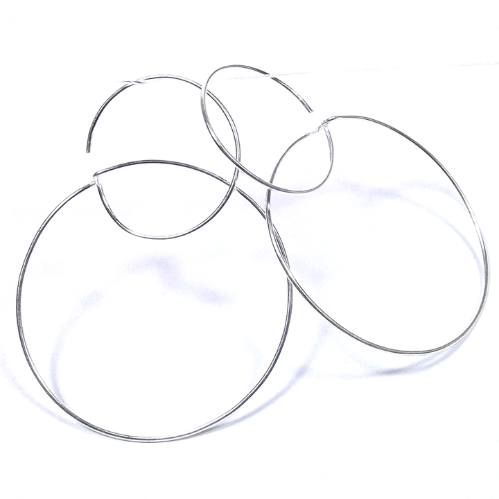 Orecchini doppio cerchio argento - donna - pendente