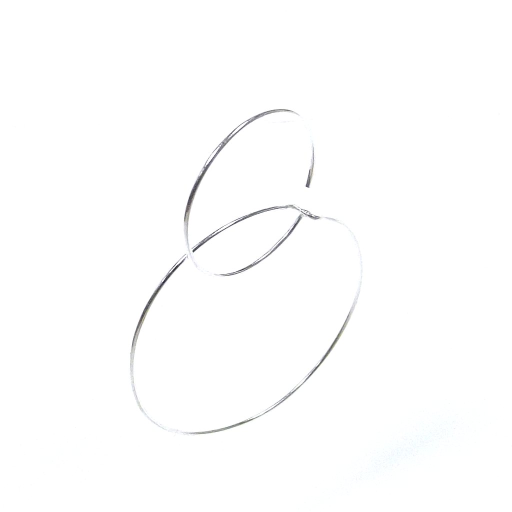 Silver double circle EARRINGS - woman - pendant