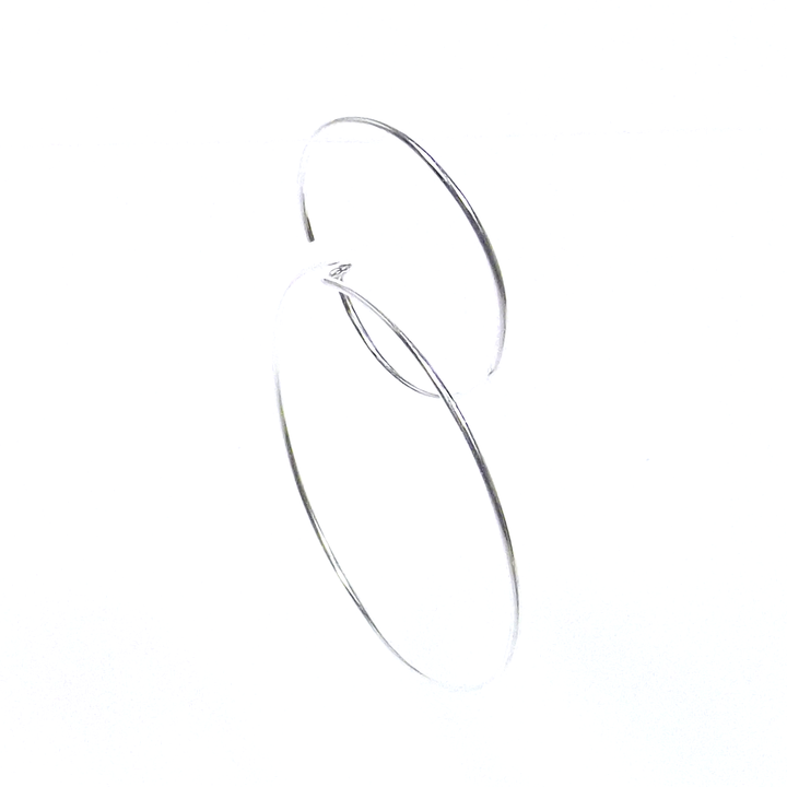 Silver double circle EARRINGS - woman - pendant