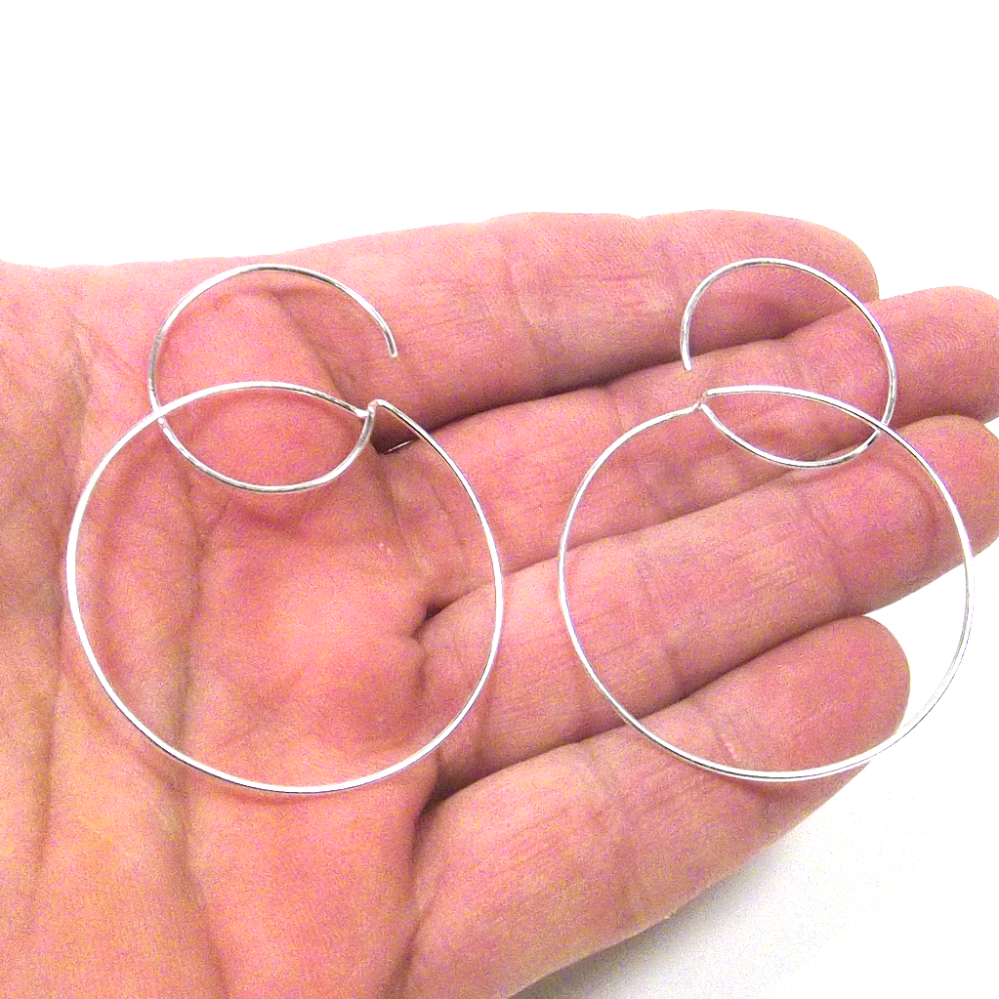 Orecchini doppio cerchio argento - donna - pendente