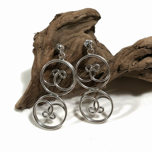 ORECCHINI spirale e cerchio in argento 925 - l'incontro | Gioielli in argento