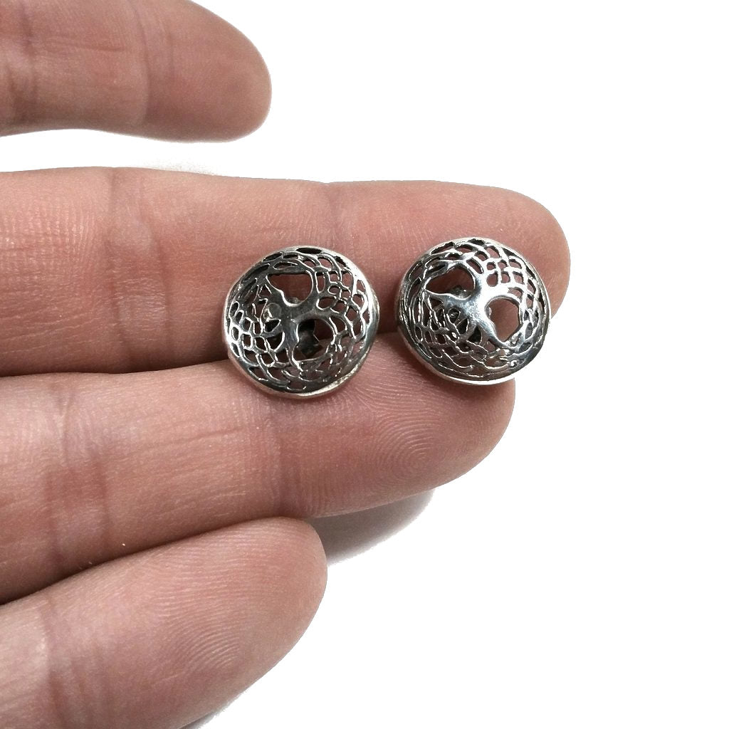925 silver lobe EARRINGS - Tree of LIFE | Silver piercing jewelry