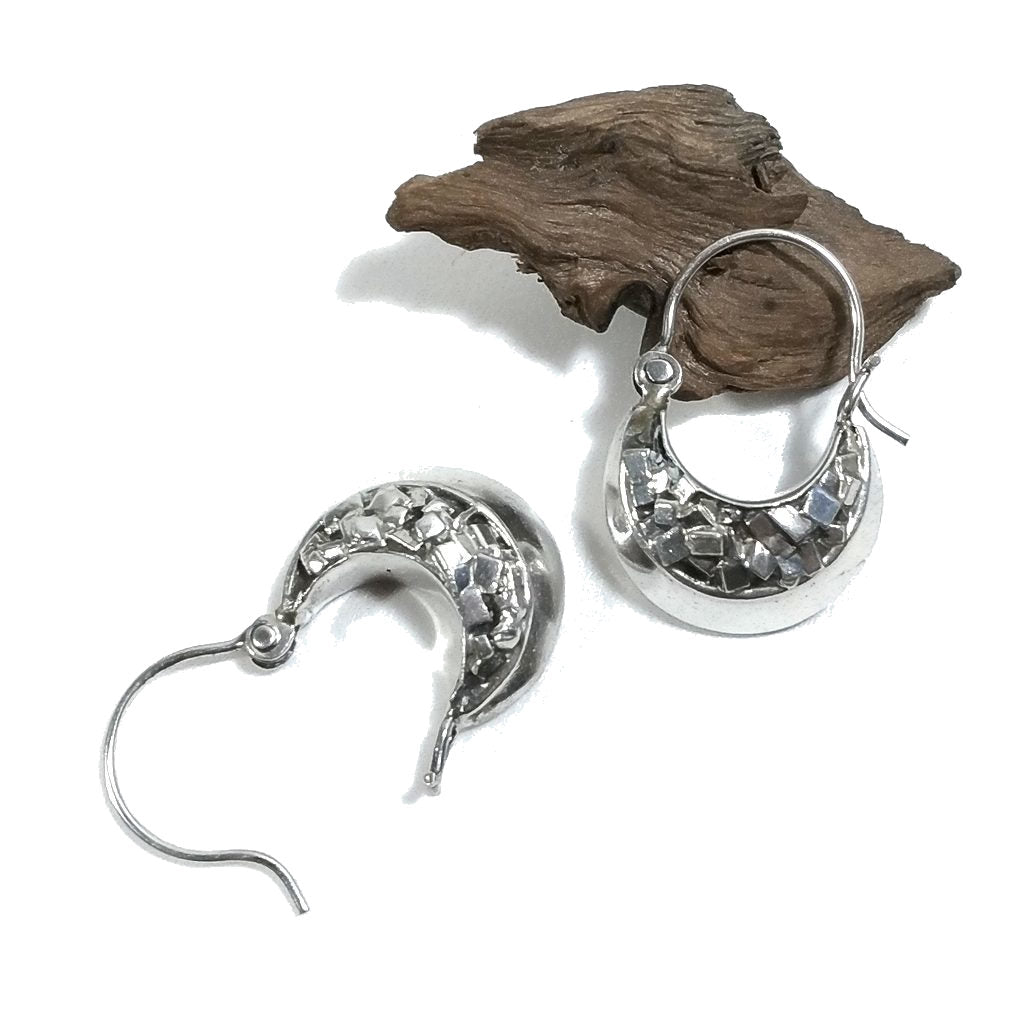 ORECCHINI etnici in argento 925 campanella | Orecchini cerchio