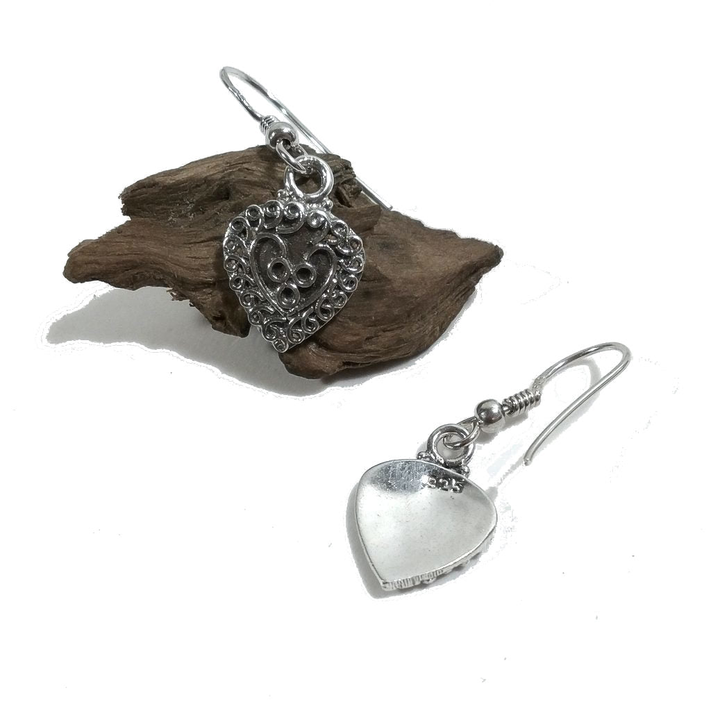 Orecchini etnici in argento 925 filigrana cuore - KADIRI
