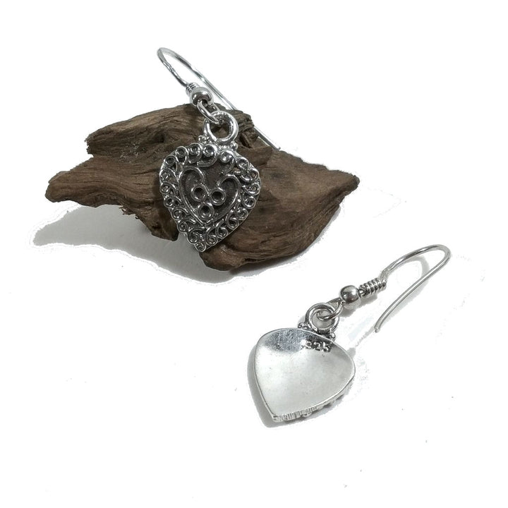 Orecchini etnici in argento 925 filigrana cuore - KADIRI