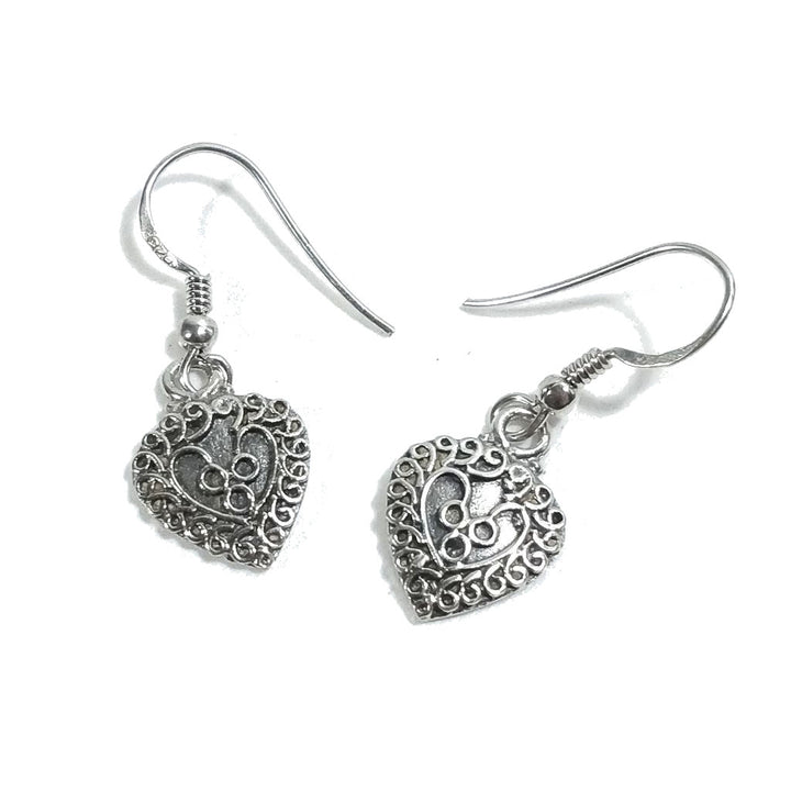 Orecchini etnici in argento 925 filigrana cuore - KADIRI