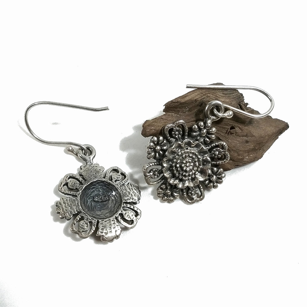 ORECCHINI etnici argento 925 artigianali | Orecchini FIORE | Gioielli etnici