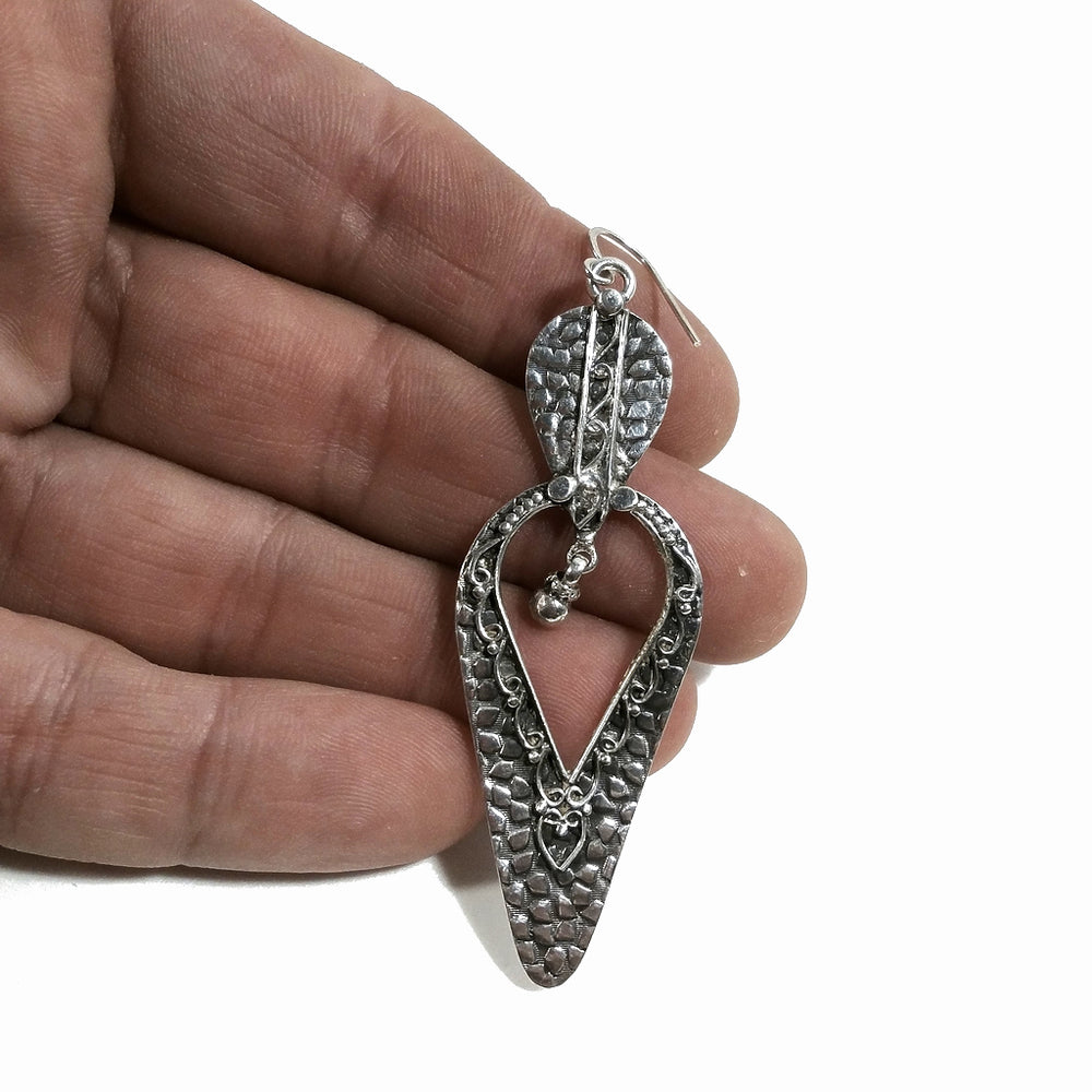 ORECCHINI con Rudraksha in argento 925 pendente | Orecchini etnici