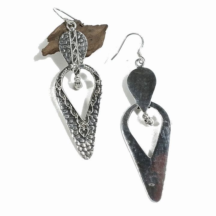 ORECCHINI con Rudraksha in argento 925 pendente | Orecchini etnici