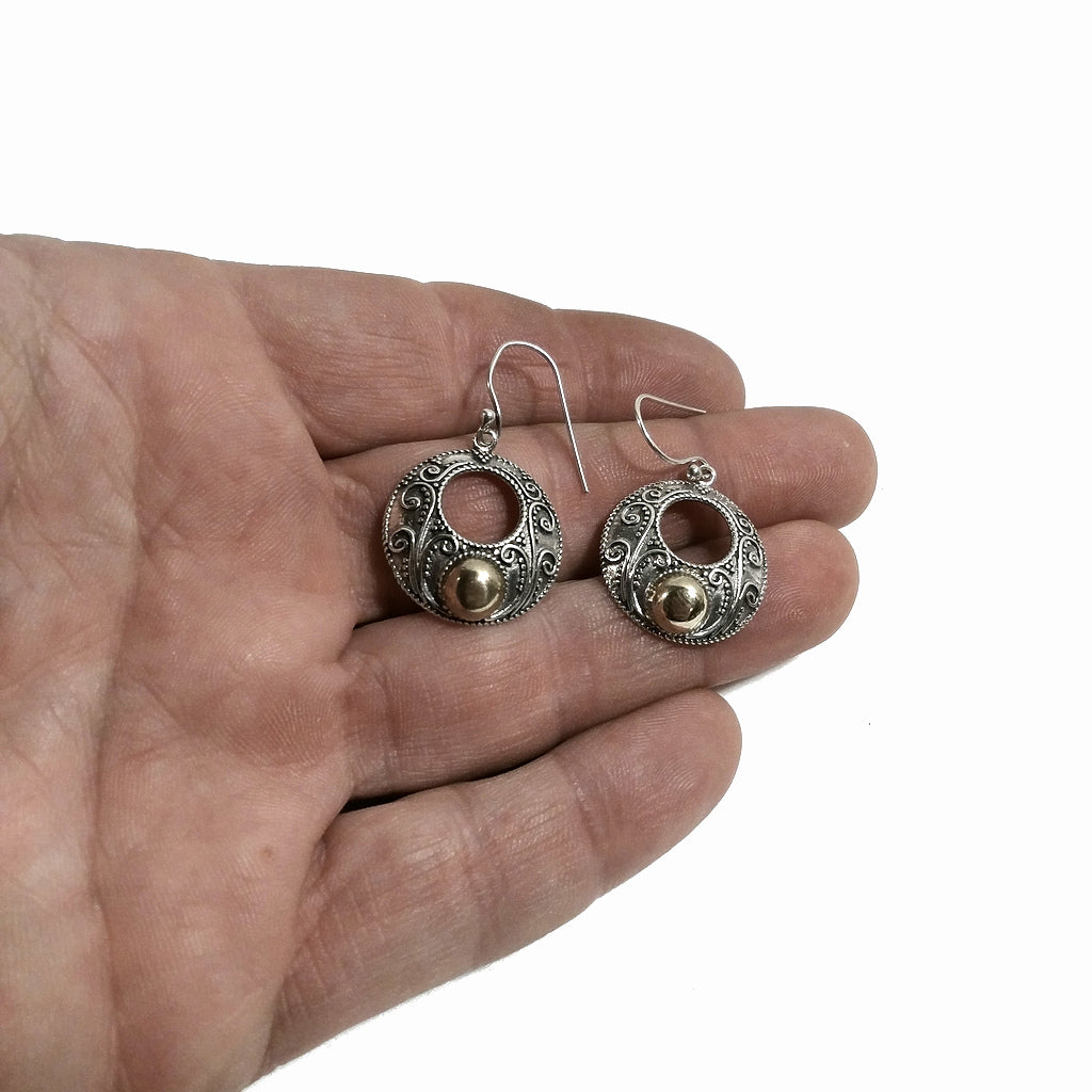 ORECCHINI etnici in argento 925 tondo - oro