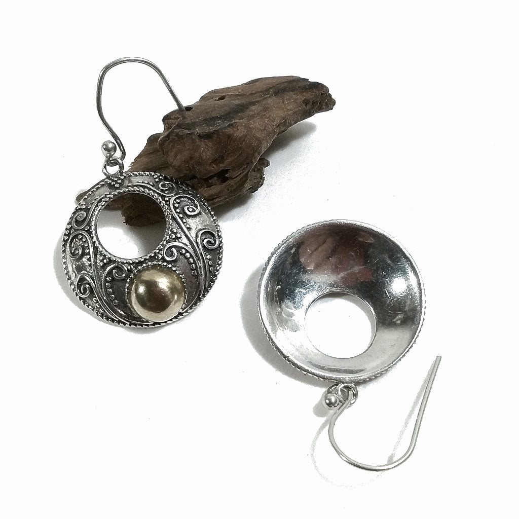 ORECCHINI etnici in argento 925 tondo - oro